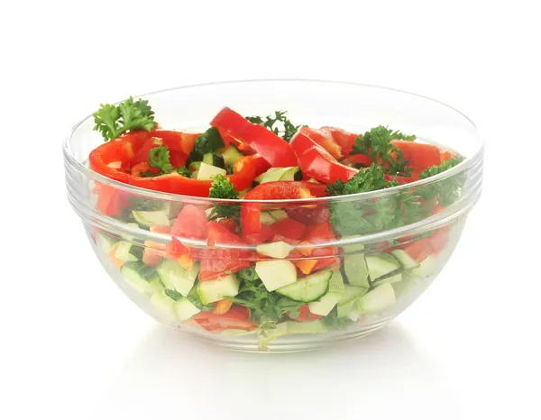 Salade fraîche isolée sur blanc — Photo