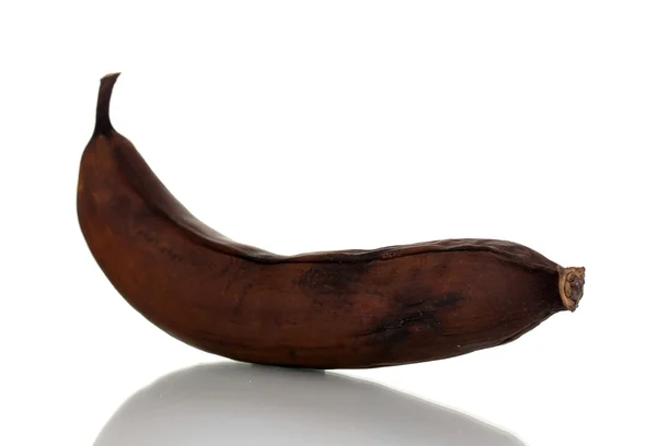Banane gâtée isolée sur blanc — Photo
