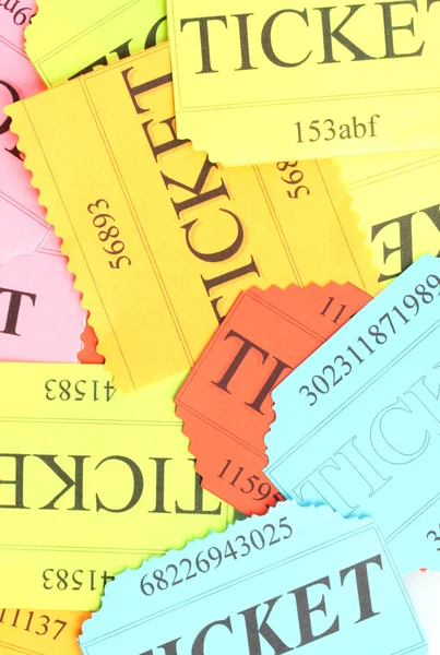 Kleurrijke tickets close-up — Stockfoto