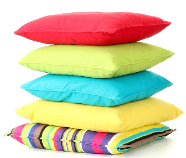 Colorful pillows isolated on white — Stock Photo, Image