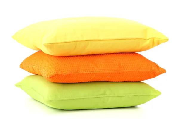 Colorful pillows isolated on white — Stock Photo, Image