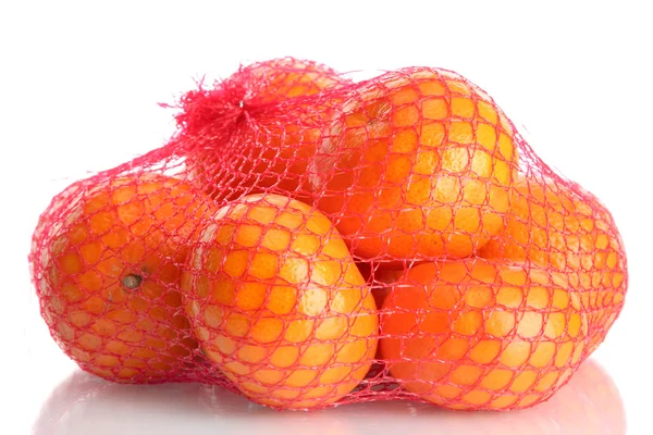 Mandarines mûres en sachet isolé sur blanc — Photo