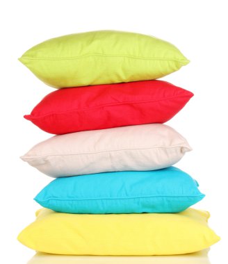 Bright color pillows isolated on white