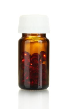 Beyaz yakın çekim izole renkli boncuklar ile jar