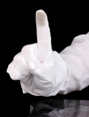 Denetçi el üstünde siyah izole temizlik kontrol