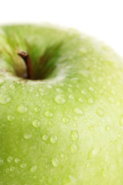 beyaz izole olgun yeşil elma