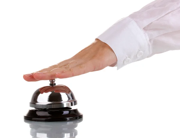 Дзвін рук в службовому дзвінку ізольований на білому — стокове фото