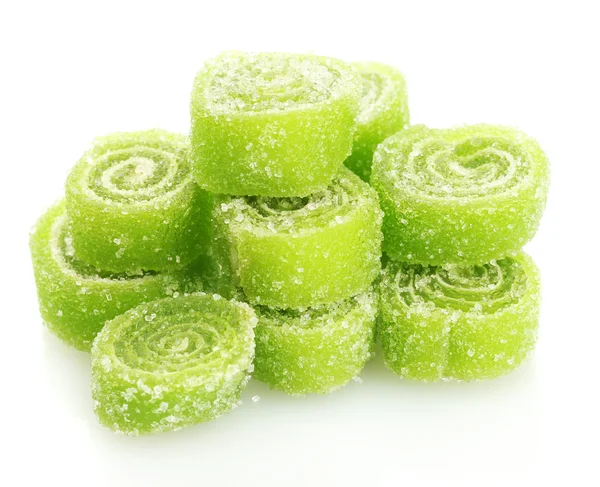 Caramelos de gelatina verde aislados en blanco —  Fotos de Stock