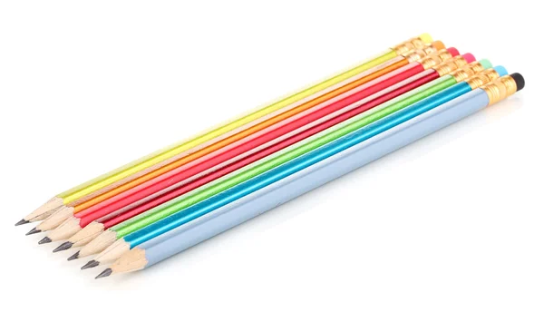 Crayons de plomb isolés sur blanc — Photo