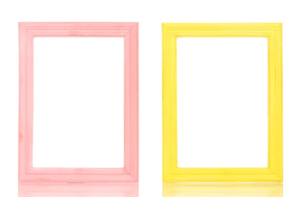 Wooden frames isolated on white — Stock Photo, Image