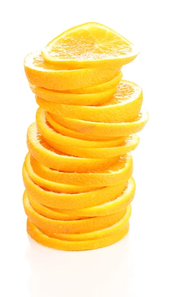 Oranges en gros plan isolé sur blanc — Photo
