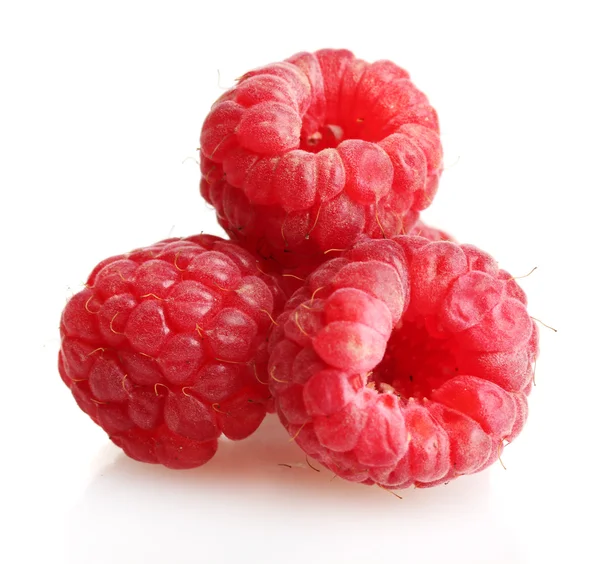 Ripe raspberries isolated on white — Stock Photo, Image