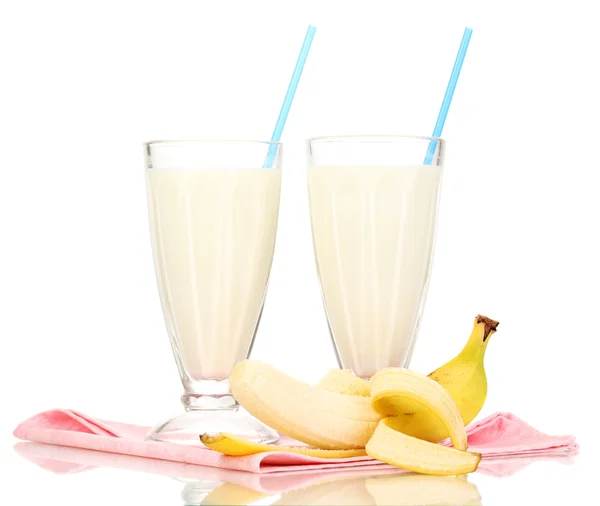 Banan milkshake isolerad på vit — Stockfoto