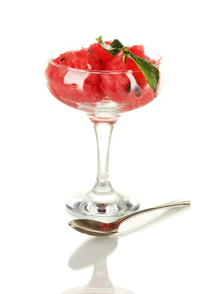 Vattenmelon glass i ett glas isolerade på vit — Stockfoto