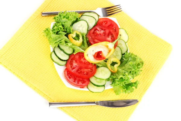 다진된 야채와 흰색 절연 접시에 소스 — 스톡 사진