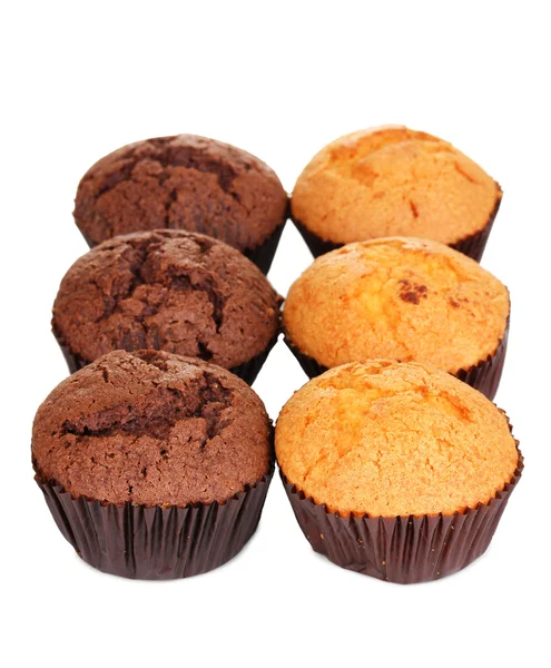 Fresh muffins isolated on white — Stock Photo, Image