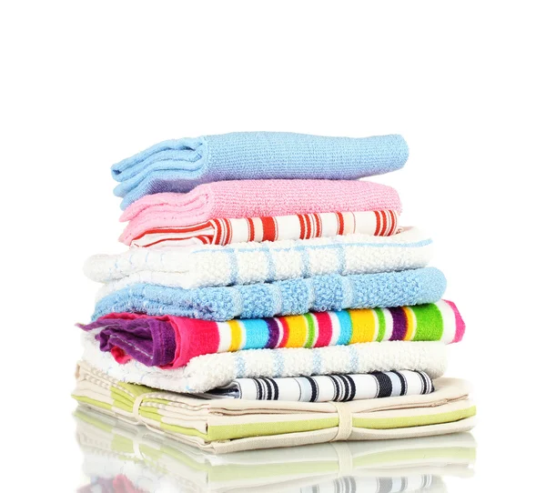 Kitchen towels isolated on white background — Stock Photo, Image