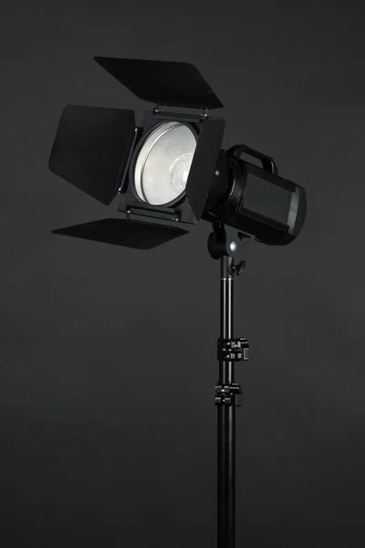 Studio lighting on black background close-up — Stock Photo, Image