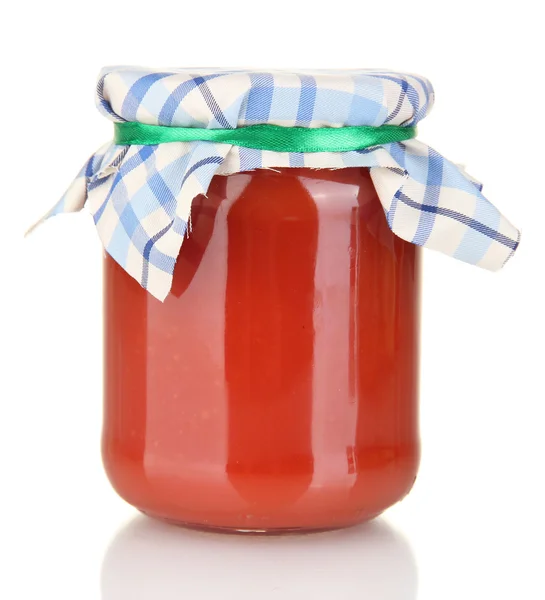 Tarro con pasta de tomate aislado en blanco —  Fotos de Stock