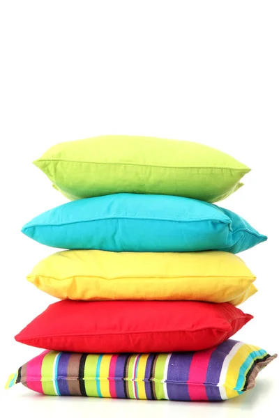 Almohadas coloridas aisladas en blanco —  Fotos de Stock