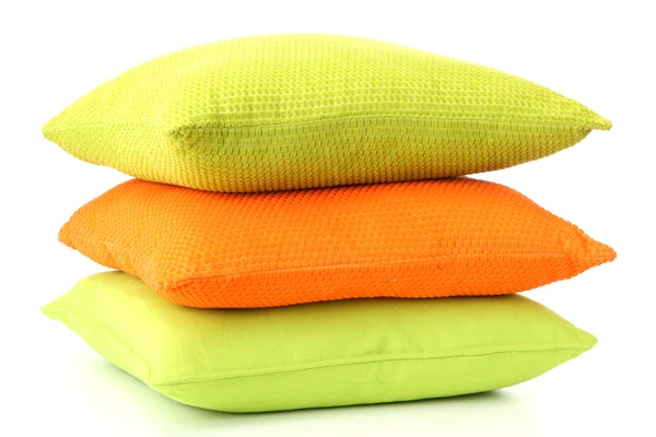 Renkli yastıklar üzerinde beyaz izole — Stok fotoğraf