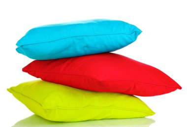 Bright color pillows isolated on white