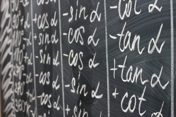 Math formulas written on the desk — Stock Photo, Image