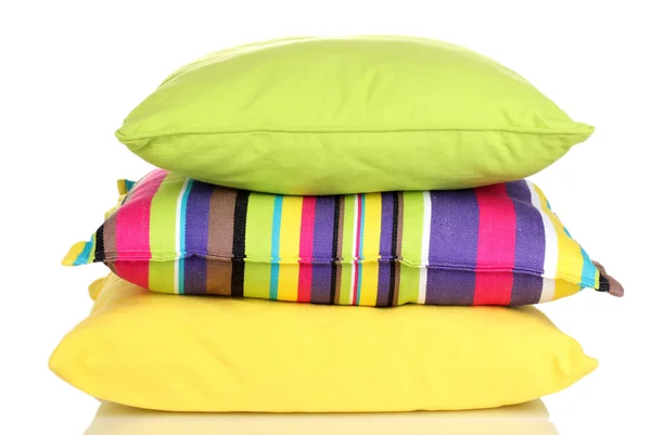 Bright color pillows isolated on white — Stock Photo, Image