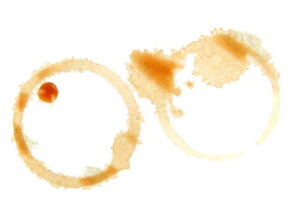 Coffee stains isolated on white — Stock Photo, Image