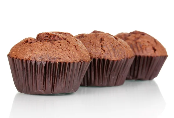 Muffins frais isolés sur blanc — Photo