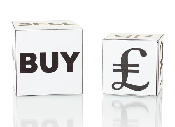 Forex. currency in the white dices on white background — Stock Photo, Image