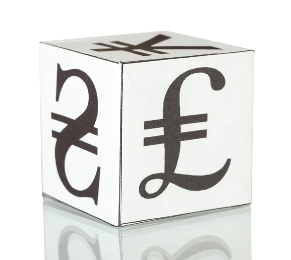 Forex. currency in the white dices on white background — Stock Photo, Image