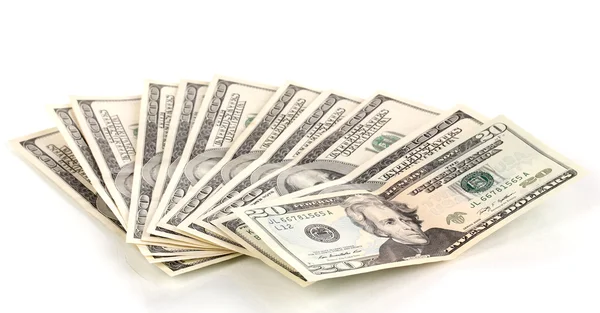 Pack of dollars isolated on white — Stock Photo, Image