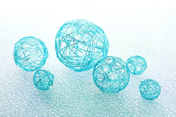 Beautiful decorative balls, on blue background — Stock Photo, Image