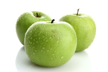 beyaz izole olgun yeşil elma