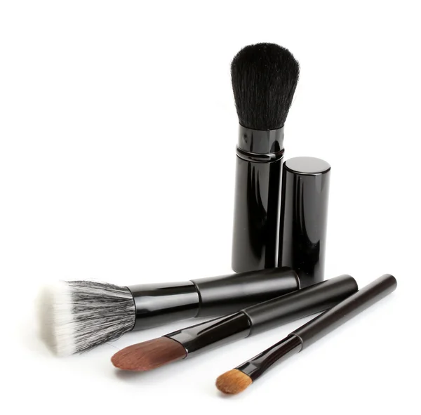 Make-up elszigetelt fehér fekete kefe — Stock Fotó