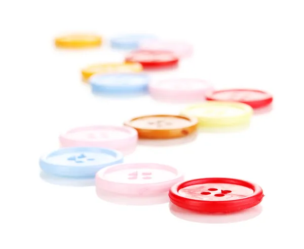 Colorful sewing buttons isolated on white — Stock Photo, Image