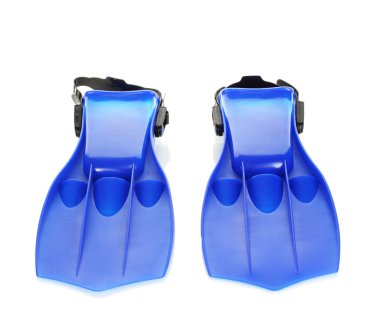 Mavi palet üzerinde beyaz izole