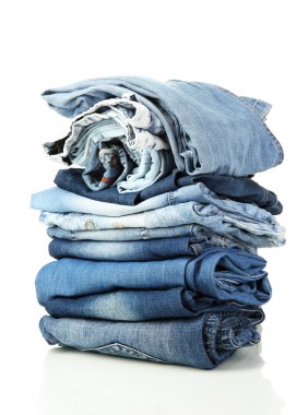 çok farklı kot üzerinde beyaz izole