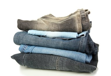 çok farklı kot üzerinde beyaz izole