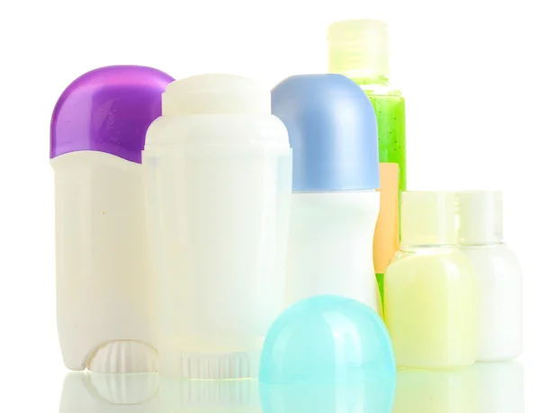 Cosmetics bottles isolated on white — Stock Photo, Image