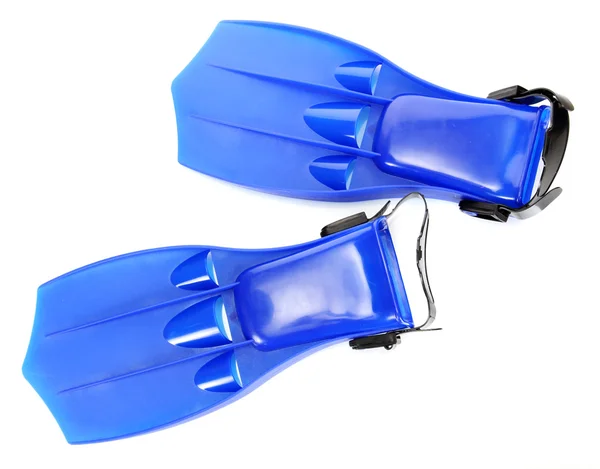 Blue flippers isolated on white — Stock Photo, Image