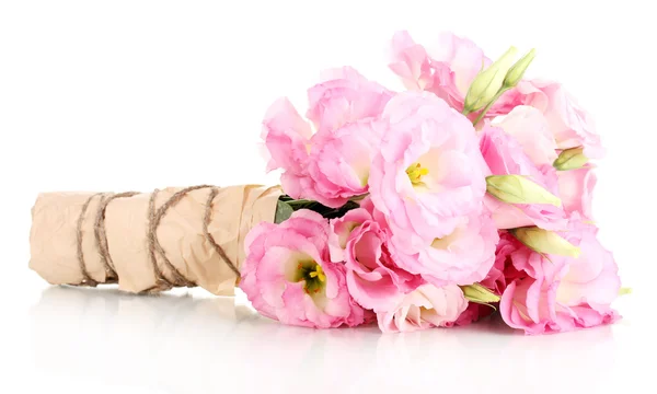 Bouquet of eustoma flowers, isolated on white — Stock Photo, Image