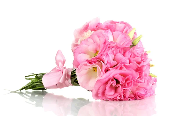 Bouquet of eustoma flowers, isolated on white — Stock Photo, Image