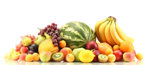 Assortment of exotic fruits isolated on white — Stock Photo, Image