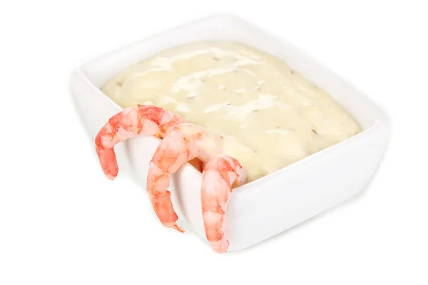 Vynikající Marinované krevety s omáčkou izolovaných na bílém — Stock fotografie