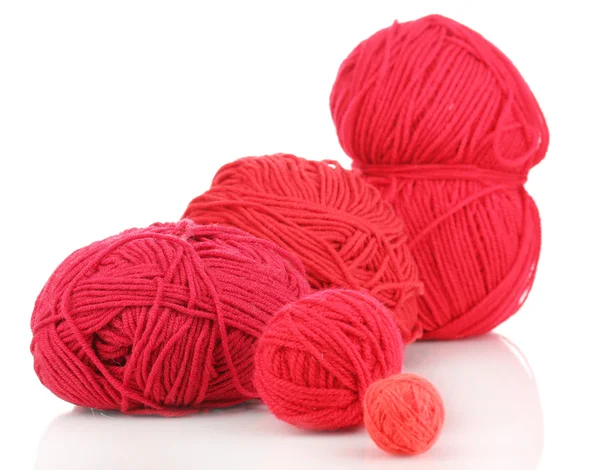 赤の編物展糸の分離白 — ストック写真