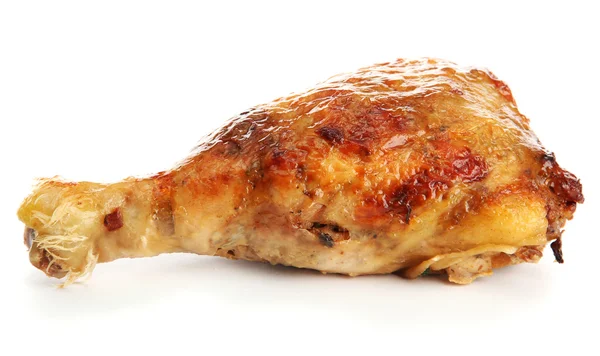 Gebraden kip, geïsoleerd op wit — Stockfoto