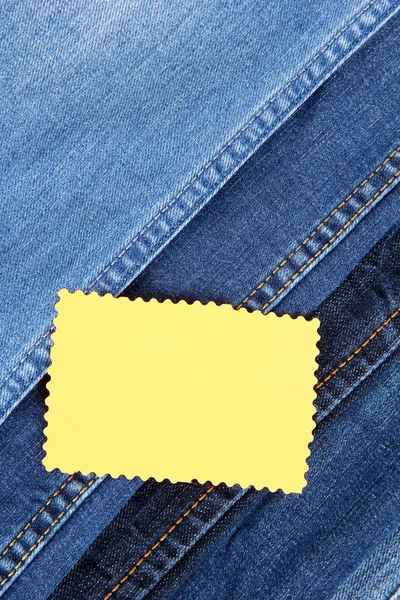 Many jeans with label closeup — Stock Photo, Image