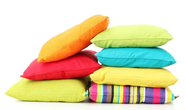 Colorful pillows isolated on white — Stock Photo, Image